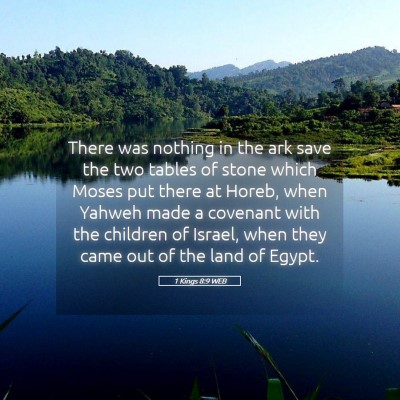 Picture 05 - 1 Kings 8:9 WEB - There was nothing in the ark save the two tables - Bible Verse Picture