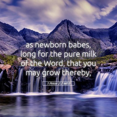Picture 05 - 1 Peter 2:2 WEB - as newborn babes, long for the pure milk of the - Bible Verse Picture