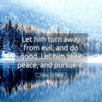 Picture 05 - 1 Peter 3:11 WEB - Let him turn away from evil, and do good. Let him - Bible Verse Picture