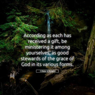 Picture 05 - 1 Peter 4:10 WEB - According as each has received a gift, be - Bible Verse Picture