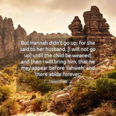 Picture 05 - 1 Samuel 1:22 WEB - But Hannah didn't go up; for she said to her - Bible Verse Picture