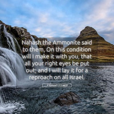 Picture 05 - 1 Samuel 11:2 WEB - Nahash the Ammonite said to them, On this - Bible Verse Picture