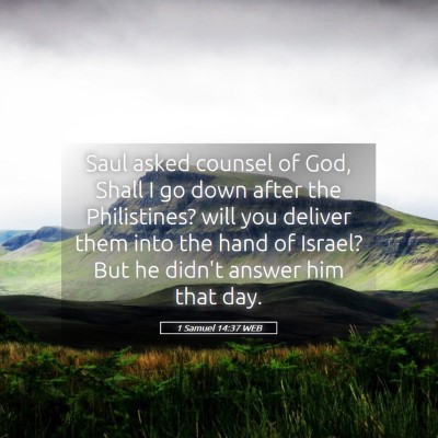 Picture 05 - 1 Samuel 14:37 WEB - Saul asked counsel of God, Shall I go down after - Bible Verse Picture