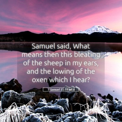 Picture 05 - 1 Samuel 15:14 WEB - Samuel said, What means then this bleating of the - Bible Verse Picture