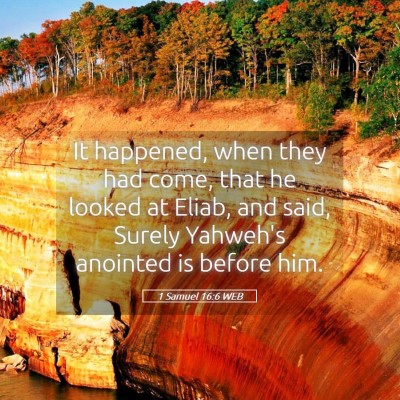 Picture 05 - 1 Samuel 16:6 WEB - It happened, when they had come, that he looked - Bible Verse Picture