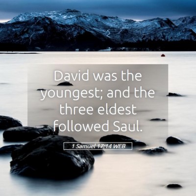Picture 05 - 1 Samuel 17:14 WEB - David was the youngest; and the three eldest - Bible Verse Picture