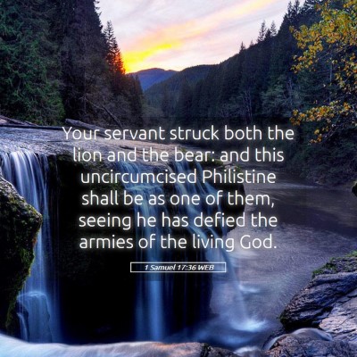 Picture 05 - 1 Samuel 17:36 WEB - Your servant struck both the lion and the bear: - Bible Verse Picture
