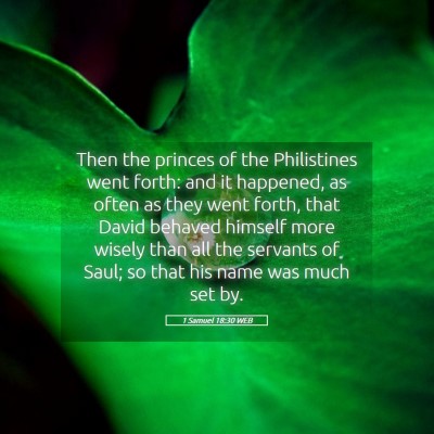Picture 05 - 1 Samuel 18:30 WEB - Then the princes of the Philistines went forth: - Bible Verse Picture