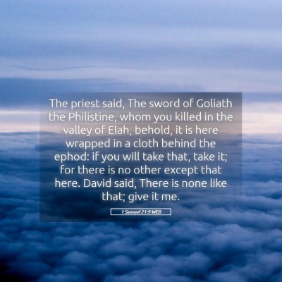 Picture 05 - 1 Samuel 21:9 WEB - The priest said, The sword of Goliath the - Bible Verse Picture