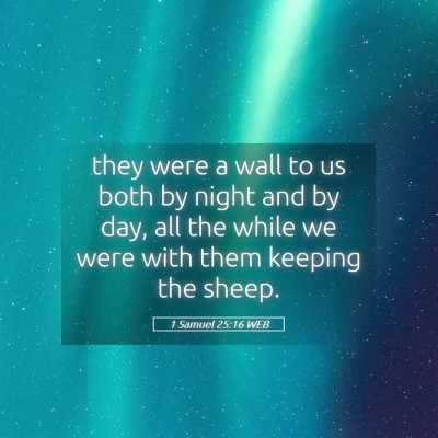 Picture 05 - 1 Samuel 25:16 WEB - they were a wall to us both by night and by day, - Bible Verse Picture