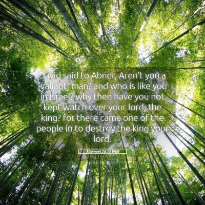 Picture 05 - 1 Samuel 26:15 WEB - David said to Abner, Aren't you a [valiant] man? - Bible Verse Picture