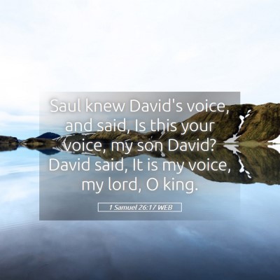 Picture 05 - 1 Samuel 26:17 WEB - Saul knew David's voice, and said, Is this your - Bible Verse Picture