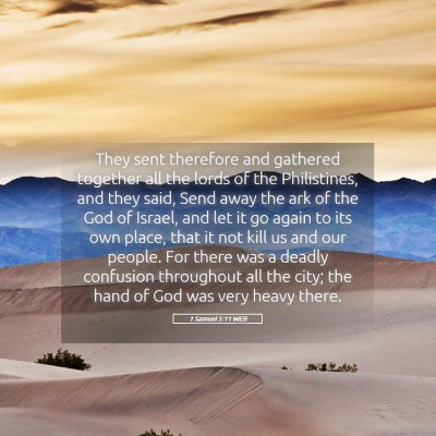Picture 05 - 1 Samuel 5:11 WEB - They sent therefore and gathered together all the - Bible Verse Picture
