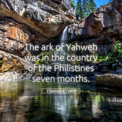 Picture 05 - 1 Samuel 6:1 WEB - The ark of Yahweh was in the country of the - Bible Verse Picture