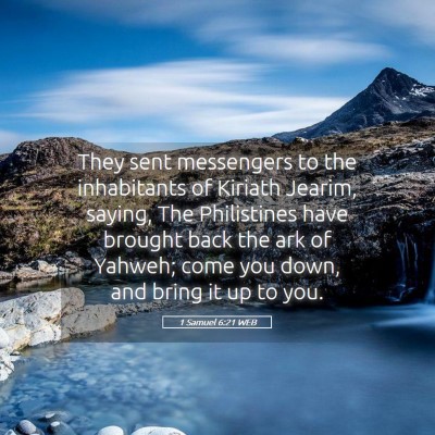 Picture 05 - 1 Samuel 6:21 WEB - They sent messengers to the inhabitants of - Bible Verse Picture