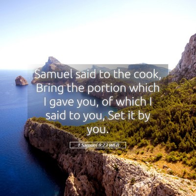 Picture 05 - 1 Samuel 9:23 WEB - Samuel said to the cook, Bring the portion which - Bible Verse Picture