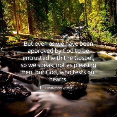 Picture 05 - 1 Thessalonians 2:4 WEB - But even as we have been approved by God to be - Bible Verse Picture