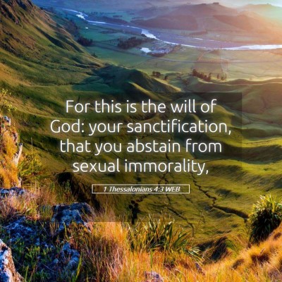 Picture 05 - 1 Thessalonians 4:3 WEB - For this is the will of God: your sanctification, - Bible Verse Picture