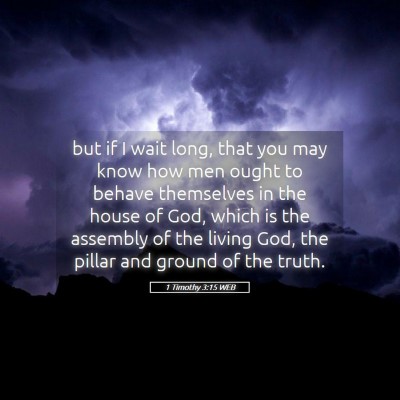 Picture 05 - 1 Timothy 3:15 WEB - but if I wait long, that you may know how men - Bible Verse Picture