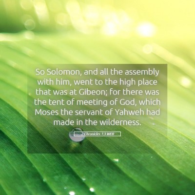 Picture 05 - 2 Chronicles 1:3 WEB - So Solomon, and all the assembly with him, went - Bible Verse Picture