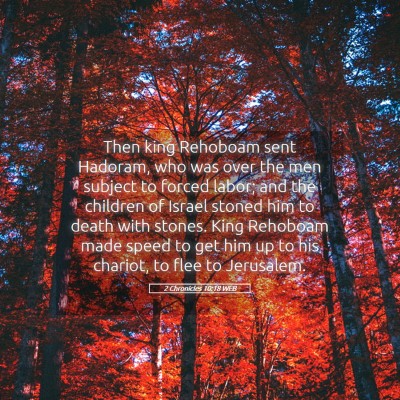 Picture 05 - 2 Chronicles 10:18 WEB - Then king Rehoboam sent Hadoram, who was over the - Bible Verse Picture