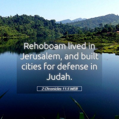 Picture 05 - 2 Chronicles 11:5 WEB - Rehoboam lived in Jerusalem, and built cities for - Bible Verse Picture