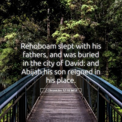 Picture 05 - 2 Chronicles 12:16 WEB - Rehoboam slept with his fathers, and was buried - Bible Verse Picture