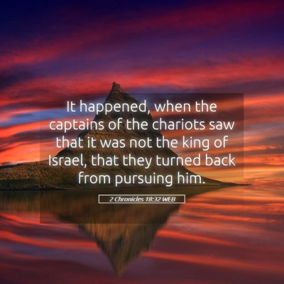 Picture 05 - 2 Chronicles 18:32 WEB - It happened, when the captains of the chariots - Bible Verse Picture