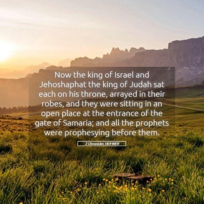 Picture 05 - 2 Chronicles 18:9 WEB - Now the king of Israel and Jehoshaphat the king - Bible Verse Picture