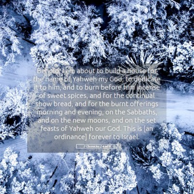 Picture 05 - 2 Chronicles 2:4 WEB - Behold, I am about to build a house for the name - Bible Verse Picture