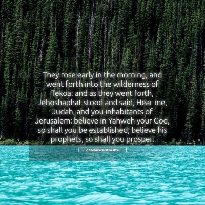 Picture 05 - 2 Chronicles 20:20 WEB - They rose early in the morning, and went forth - Bible Verse Picture