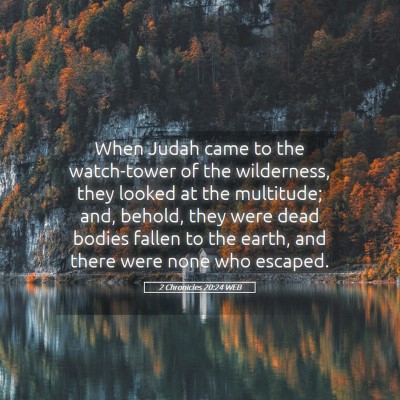 Picture 05 - 2 Chronicles 20:24 WEB - When Judah came to the watch-tower of the - Bible Verse Picture