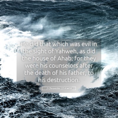 Picture 05 - 2 Chronicles 22:4 WEB - He did that which was evil in the sight of - Bible Verse Picture