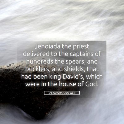 Picture 05 - 2 Chronicles 23:9 WEB - Jehoiada the priest delivered to the captains of - Bible Verse Picture