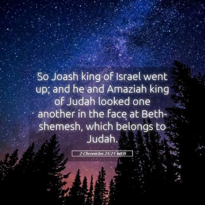 Picture 05 - 2 Chronicles 25:21 WEB - So Joash king of Israel went up; and he and - Bible Verse Picture