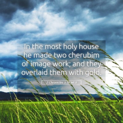 Picture 05 - 2 Chronicles 3:10 WEB - In the most holy house he made two cherubim of - Bible Verse Picture