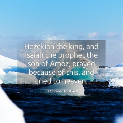 Picture 05 - 2 Chronicles 32:20 WEB - Hezekiah the king, and Isaiah the prophet the son - Bible Verse Picture