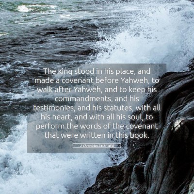 Picture 05 - 2 Chronicles 34:31 WEB - The king stood in his place, and made a covenant - Bible Verse Picture