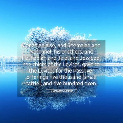 Picture 05 - 2 Chronicles 35:9 WEB - Conaniah also, and Shemaiah and Nethanel, his - Bible Verse Picture