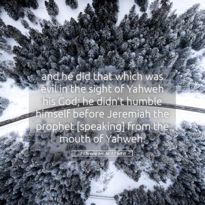 Picture 05 - 2 Chronicles 36:12 WEB - and he did that which was evil in the sight of - Bible Verse Picture