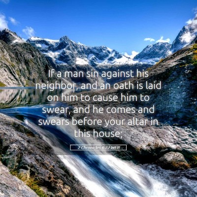 Picture 05 - 2 Chronicles 6:22 WEB - If a man sin against his neighbor, and an oath is - Bible Verse Picture
