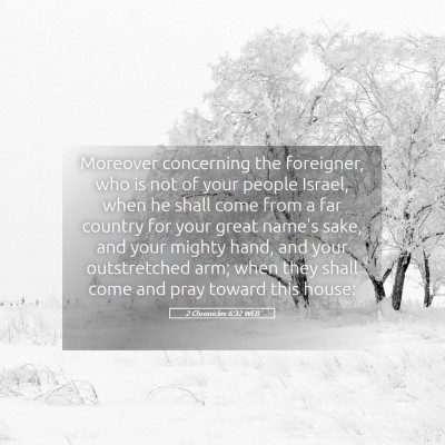 Picture 05 - 2 Chronicles 6:32 WEB - Moreover concerning the foreigner, who is not of - Bible Verse Picture