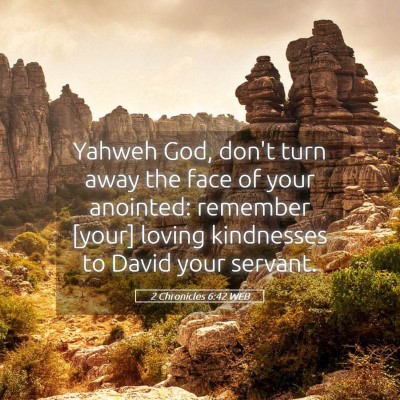 Picture 05 - 2 Chronicles 6:42 WEB - Yahweh God, don't turn away the face of your - Bible Verse Picture