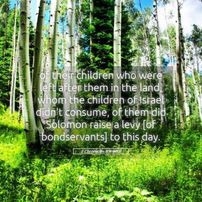 Picture 05 - 2 Chronicles 8:8 WEB - of their children who were left after them in the - Bible Verse Picture