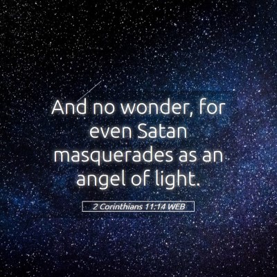 Picture 05 - 2 Corinthians 11:14 WEB - And no wonder, for even Satan masquerades as an - Bible Verse Picture