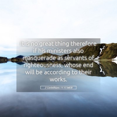 Picture 05 - 2 Corinthians 11:15 WEB - It is no great thing therefore if his ministers - Bible Verse Picture