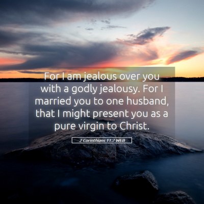Picture 05 - 2 Corinthians 11:2 WEB - For I am jealous over you with a godly jealousy. - Bible Verse Picture