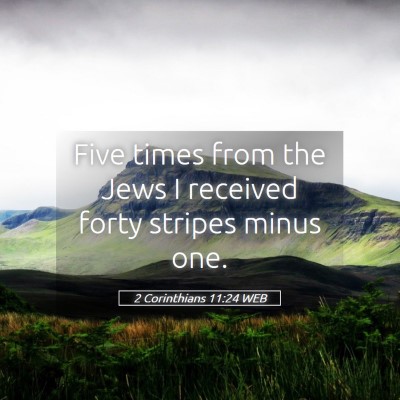 Picture 05 - 2 Corinthians 11:24 WEB - Five times from the Jews I received forty stripes - Bible Verse Picture