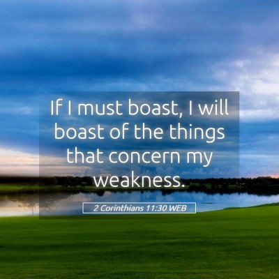 Picture 05 - 2 Corinthians 11:30 WEB - If I must boast, I will boast of the things that - Bible Verse Picture