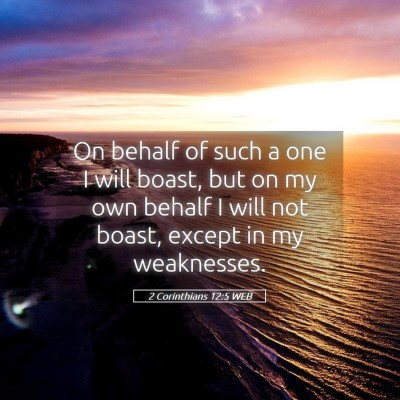 Picture 05 - 2 Corinthians 12:5 WEB - On behalf of such a one I will boast, but on my - Bible Verse Picture
